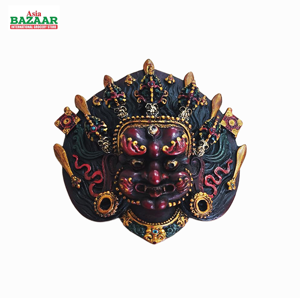 Handcrafted Himalayan Wrathful Deity Mask – Traditional Nepali Guardian Wall Decor (Bhairav)