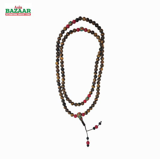 Brown Wooden Prayer Mala Beads – Meditation Necklace