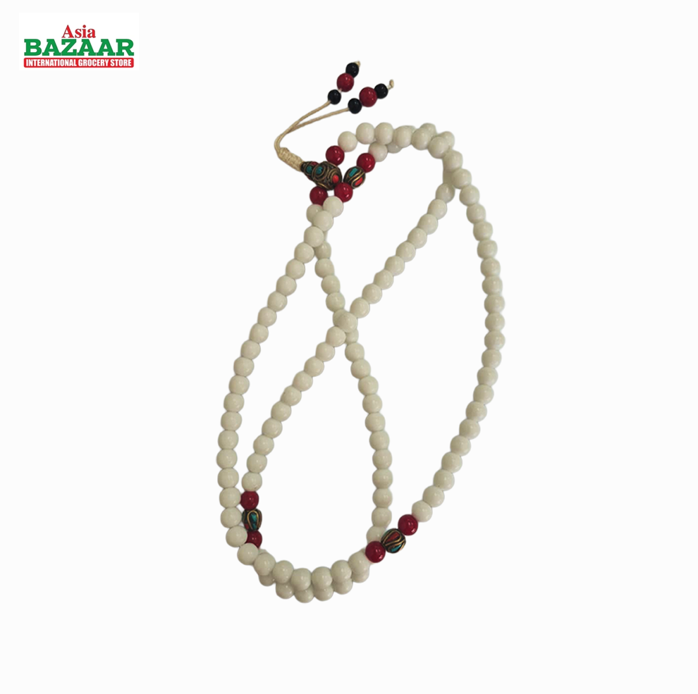 White Prayer Mala Beads – Meditation Necklace