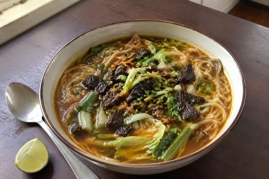 Sukuti Thukpa: Noodles with Water Buffalo Jerky Broth