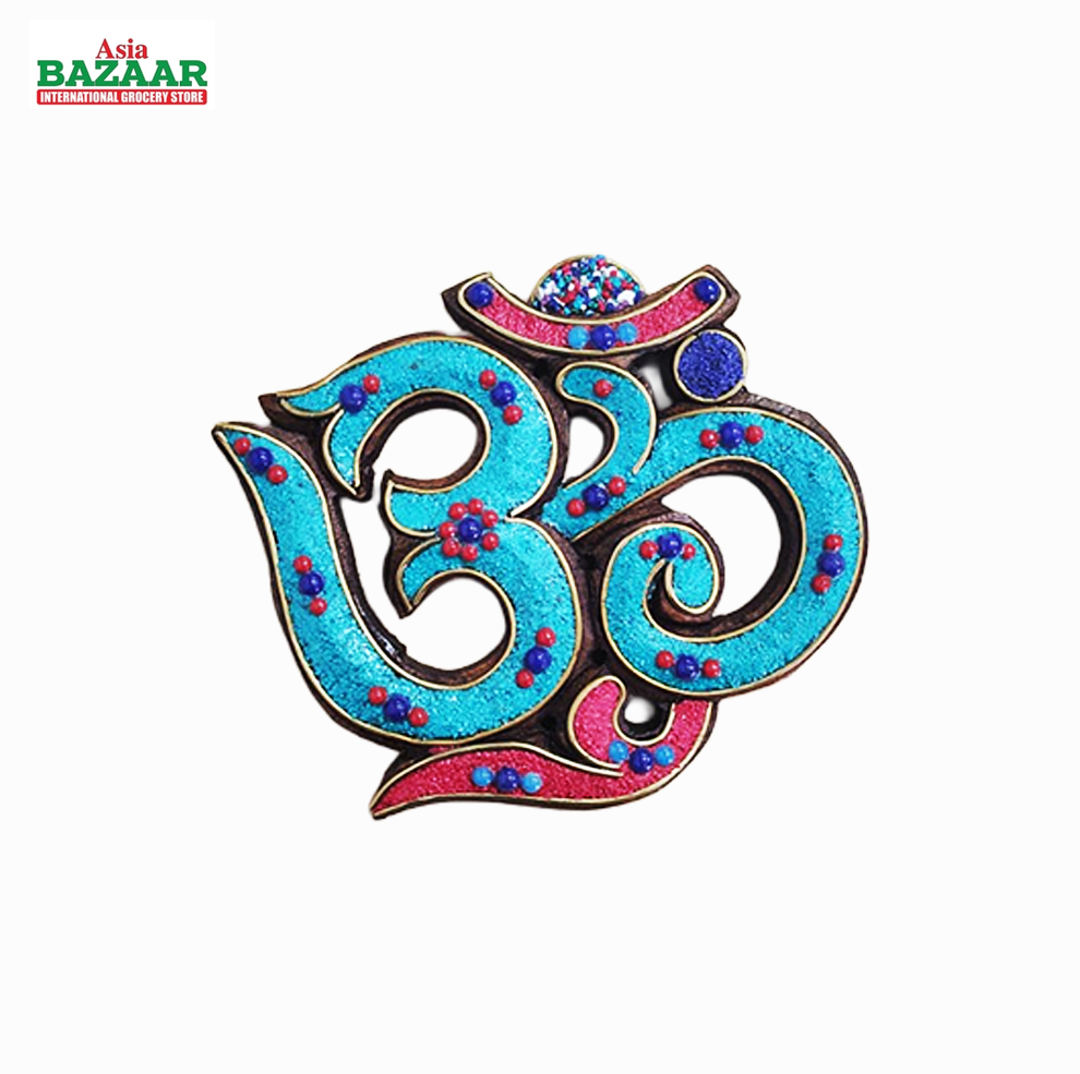 Handcrafted Nepali Om Wall Decor - Spiritual Wooden Om Symbol Art Statue