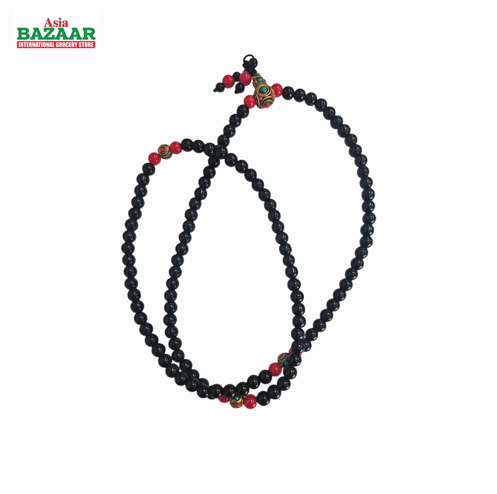 Black Prayer Mala Beads – Meditation Necklace