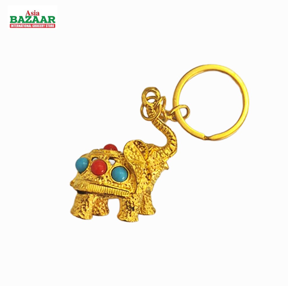 Golden Elephant Keychain – Decorative Lucky Elephant Charm
